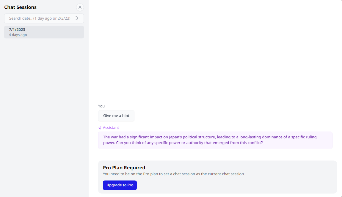 Tutor Chat History