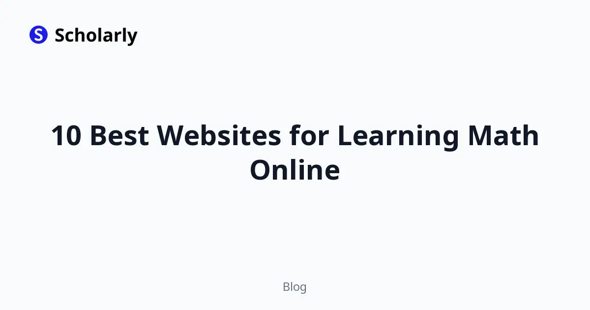 10 Best Websites for Learning Math Online
