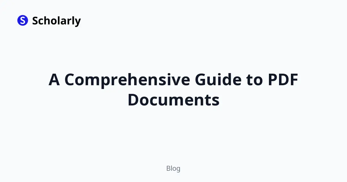 A Comprehensive Guide to PDF Documents