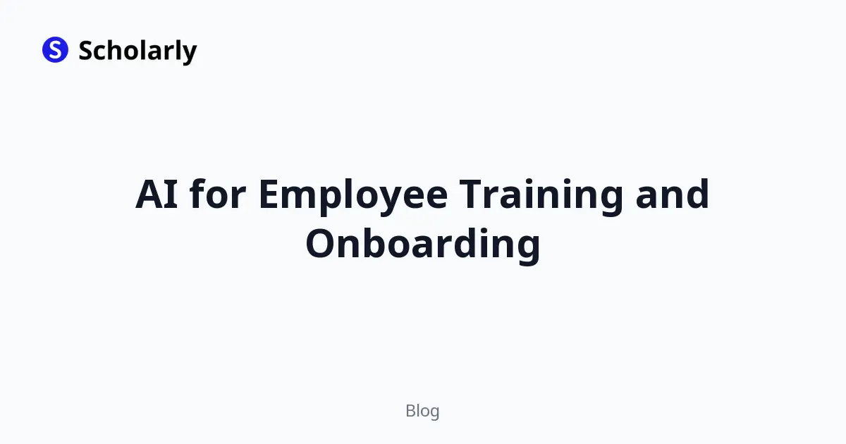 AI for Employee Training and Onboarding