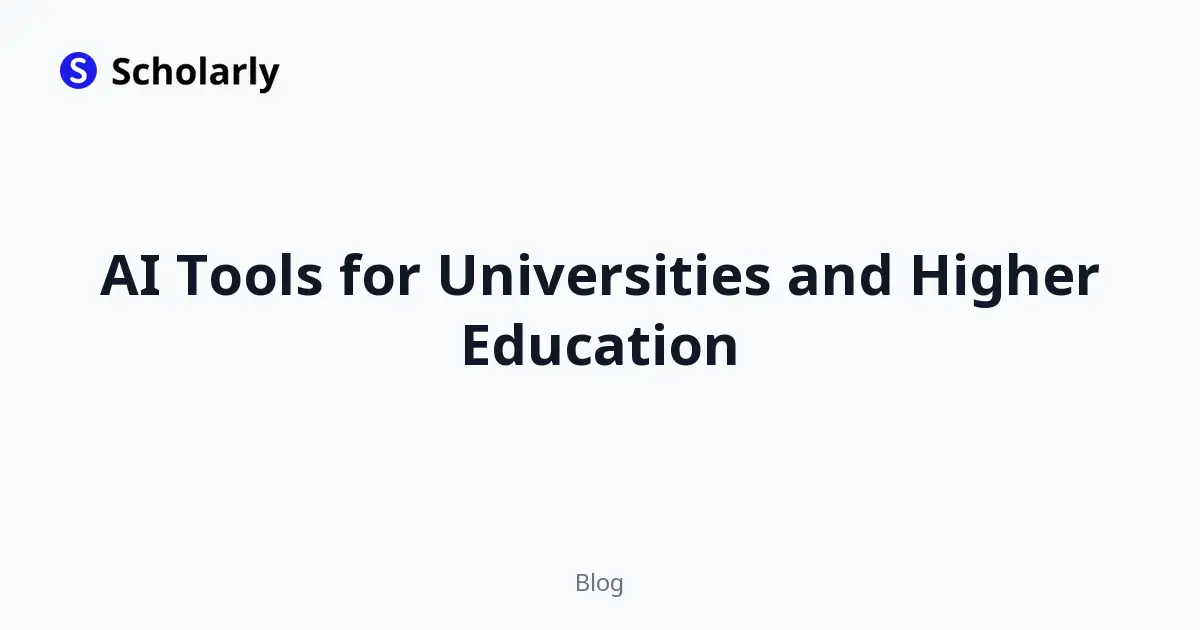 AI Tools for Universities and Higher Education