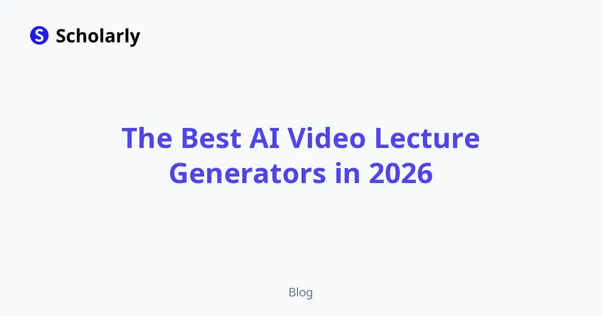 The Best AI Video Lecture Generators in 2026