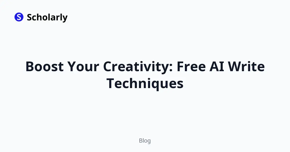 Boost Your Creativity: Free AI Write Techniques