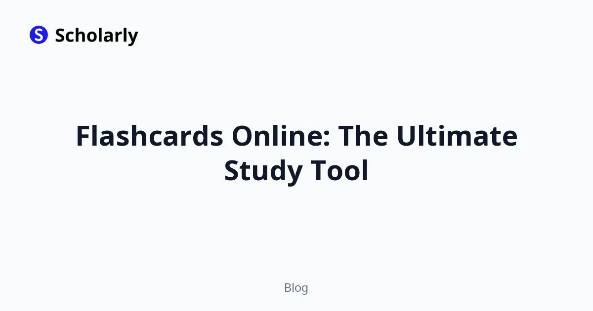 Flashcards Online: The Ultimate Study Tool