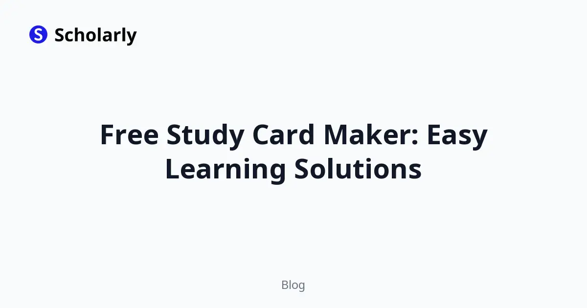 Free Study Card Maker: Easy Learning Solutions