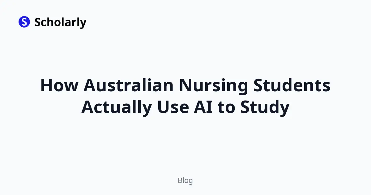 How Australian Nursing Students Actually Use AI to Study