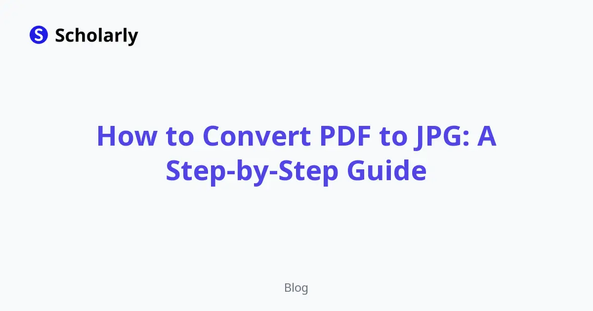 How to Save a PDF as a JPG (Convert PDF to JPG on Any Device)