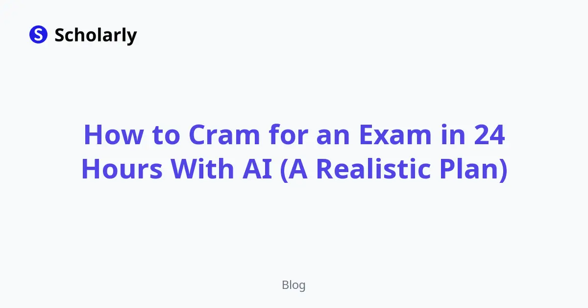 How to Cram for an Exam in 24 Hours With AI (A Realistic Plan)