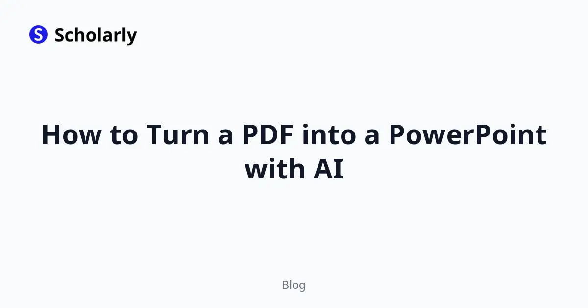 How to Turn a PDF into a PowerPoint with AI
