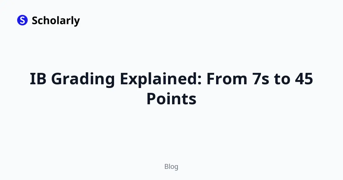 IB Grading Explained: From 7s to 45 Points