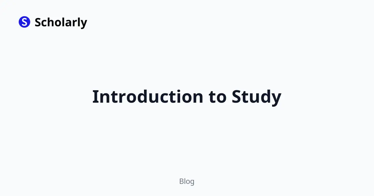 Introduction to Study