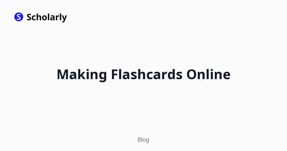 Making Flashcards Online