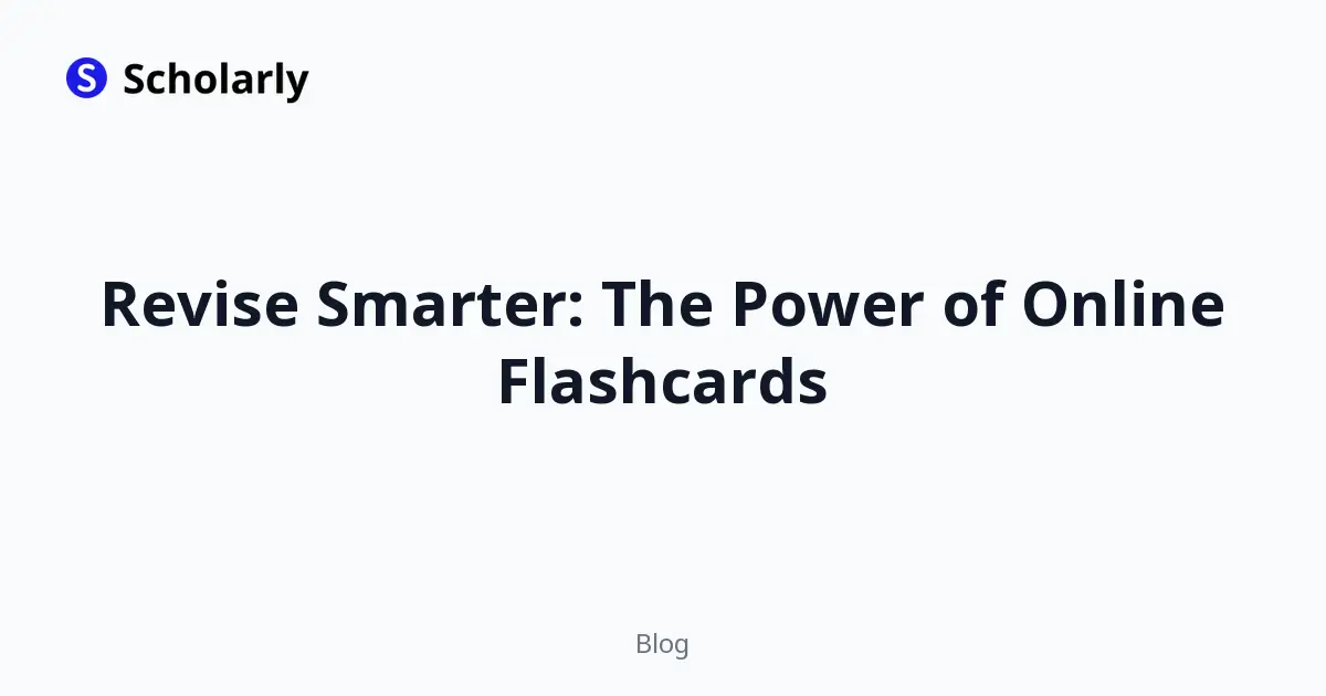 Revise Smarter: The Power of Online Flashcards