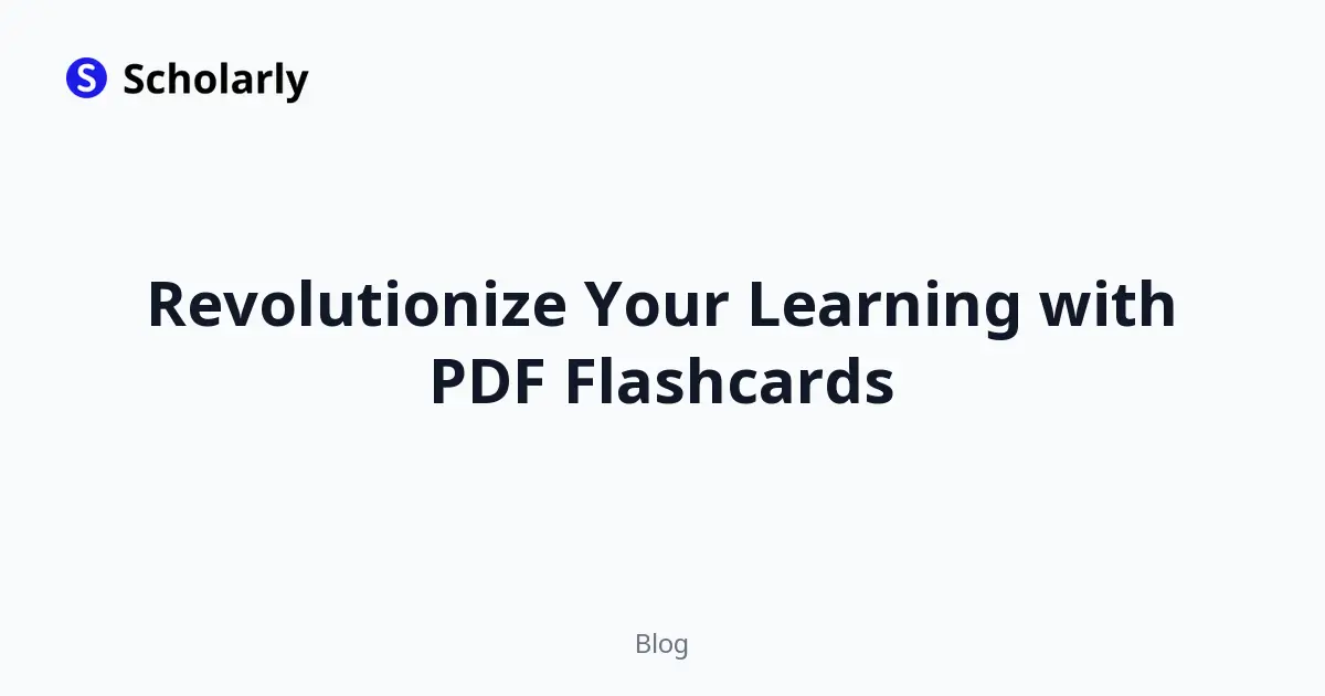 Revolutionize Your Learning with PDF Flashcards