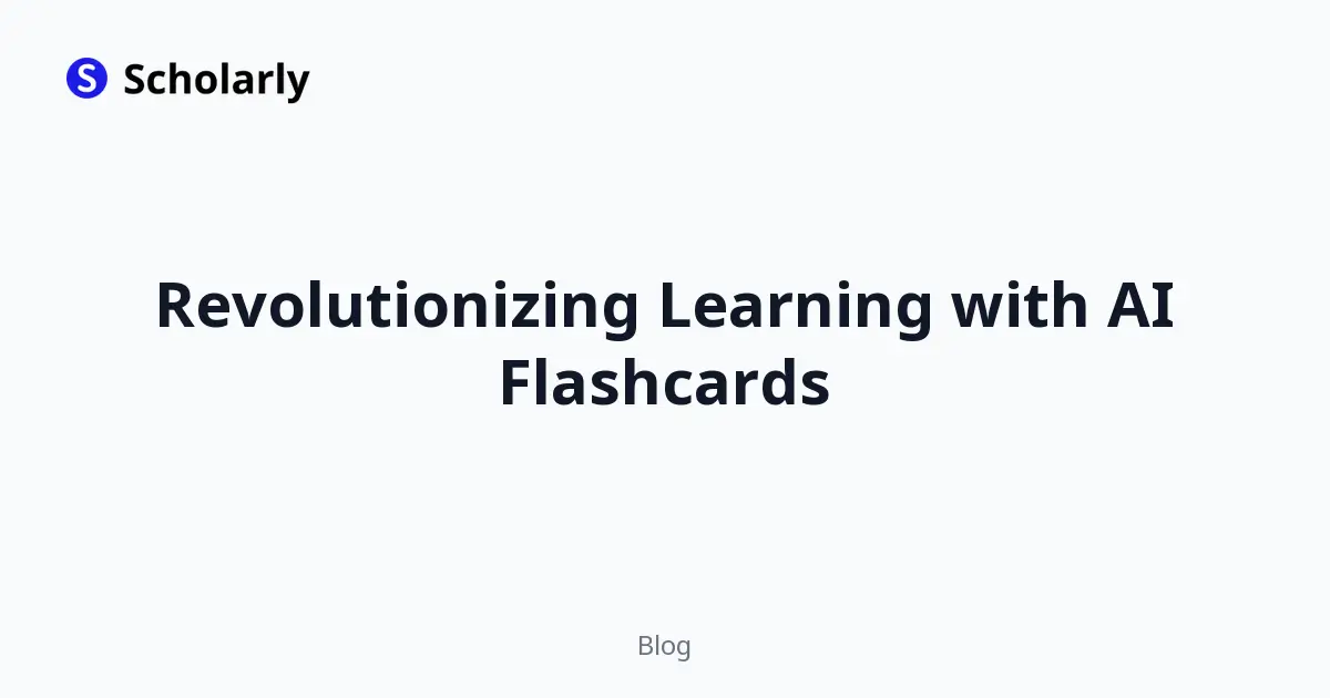 Revolutionizing Learning with AI Flashcards