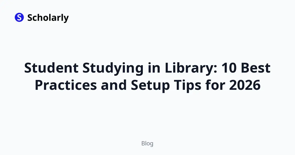 Student Studying in Library: 10 Best Practices and Setup Tips for 2026