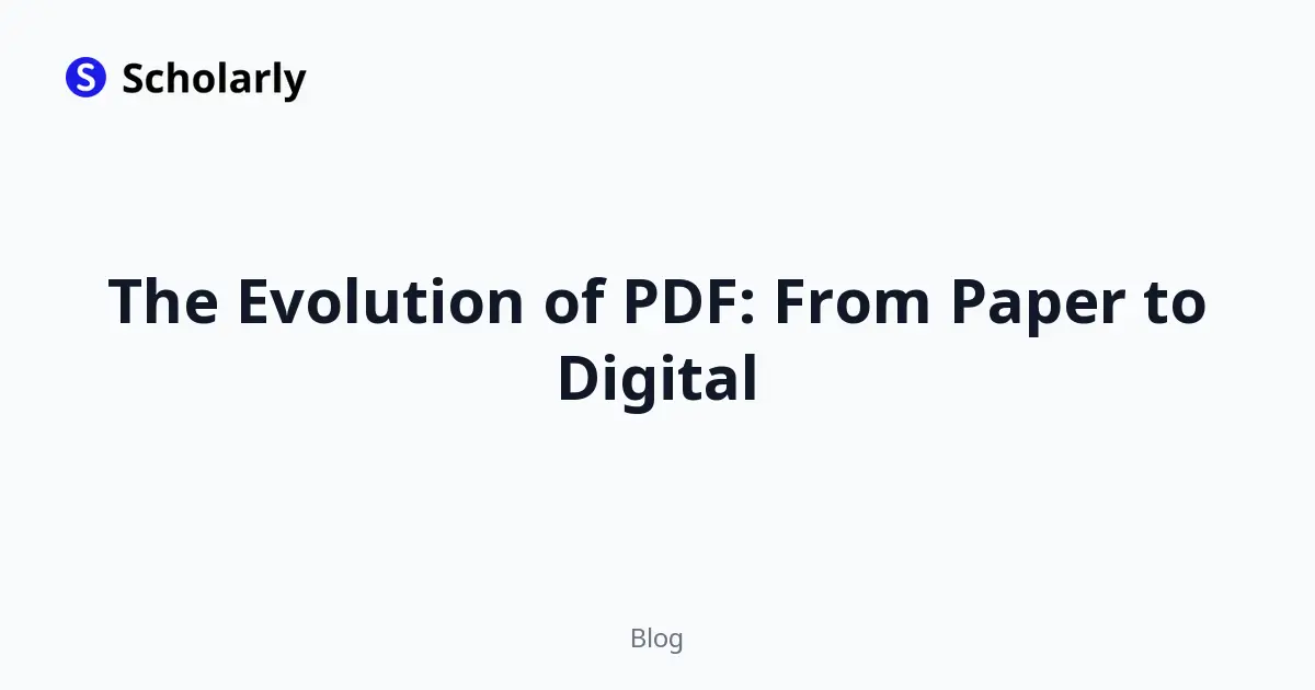 The Evolution of PDF: From Paper to Digital