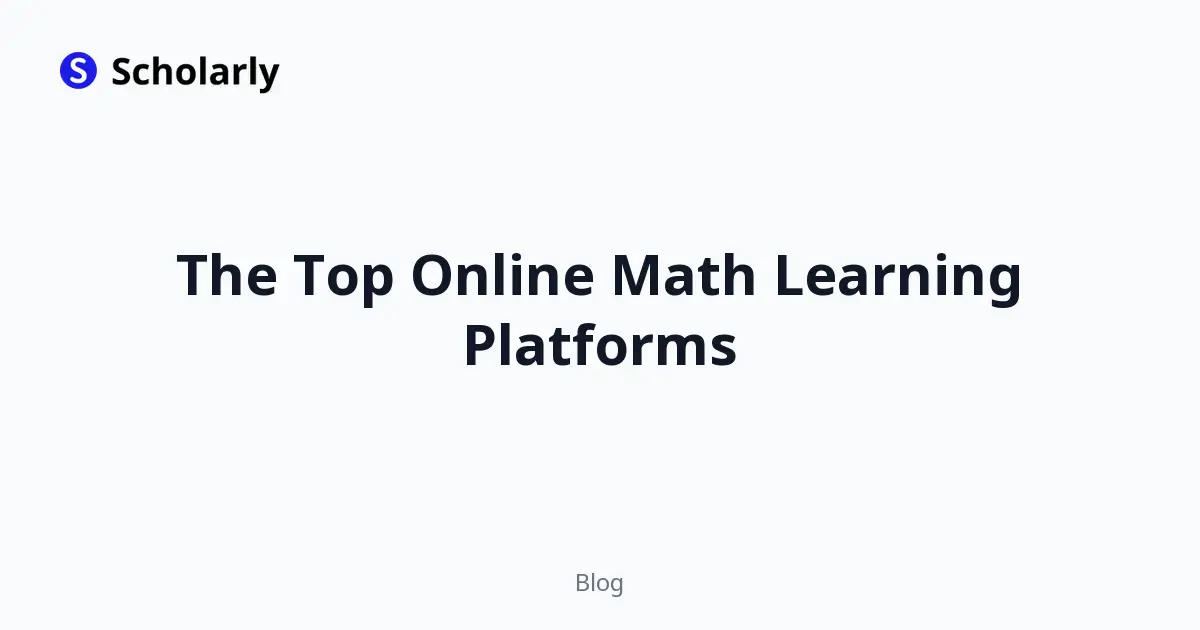 The Top Online Math Learning Platforms