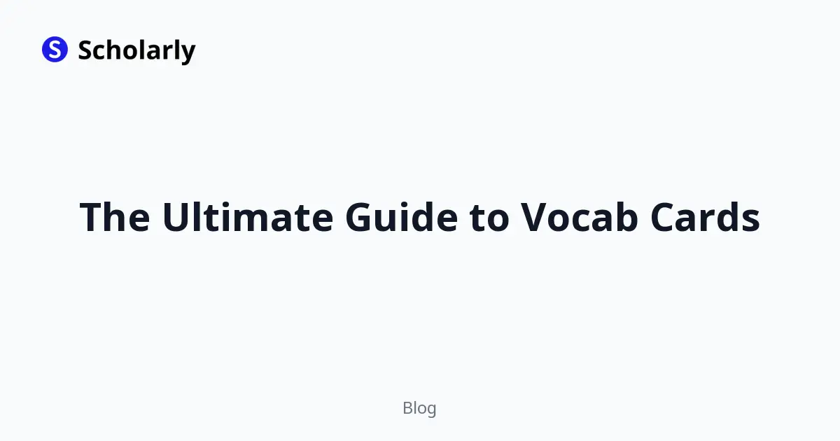 The Ultimate Guide to Vocab Cards