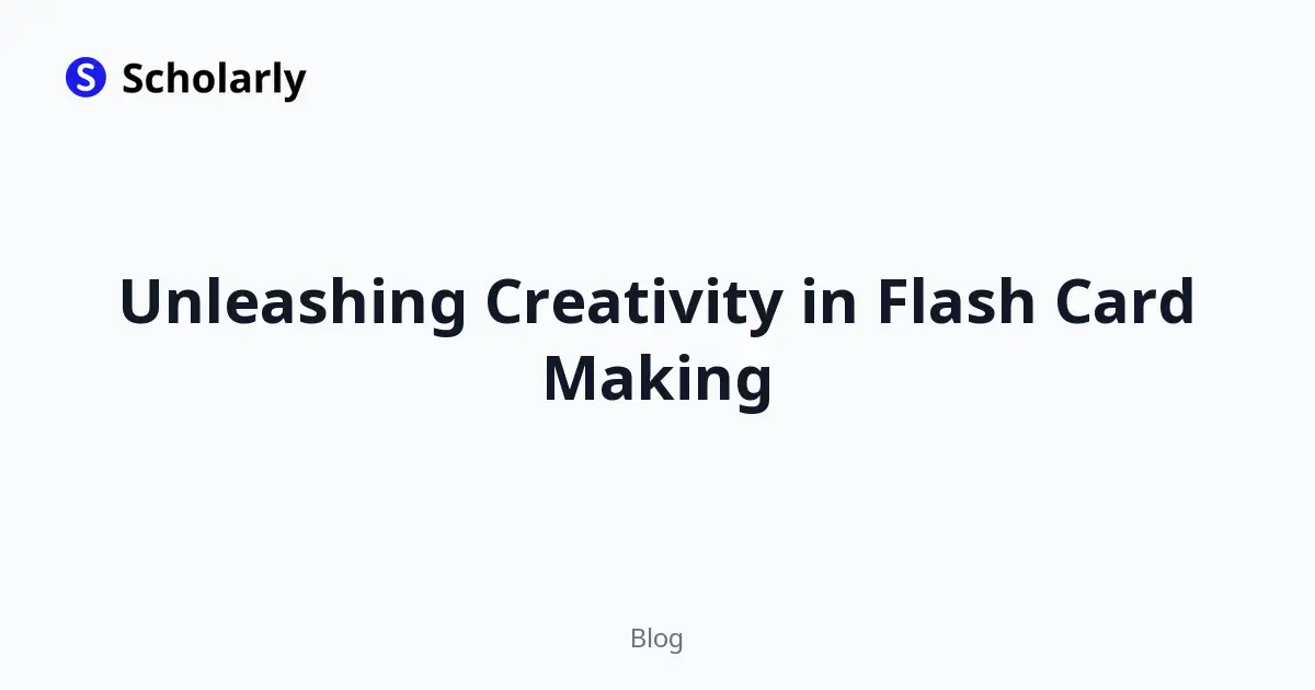 Unleashing Creativity in Flash Card Making