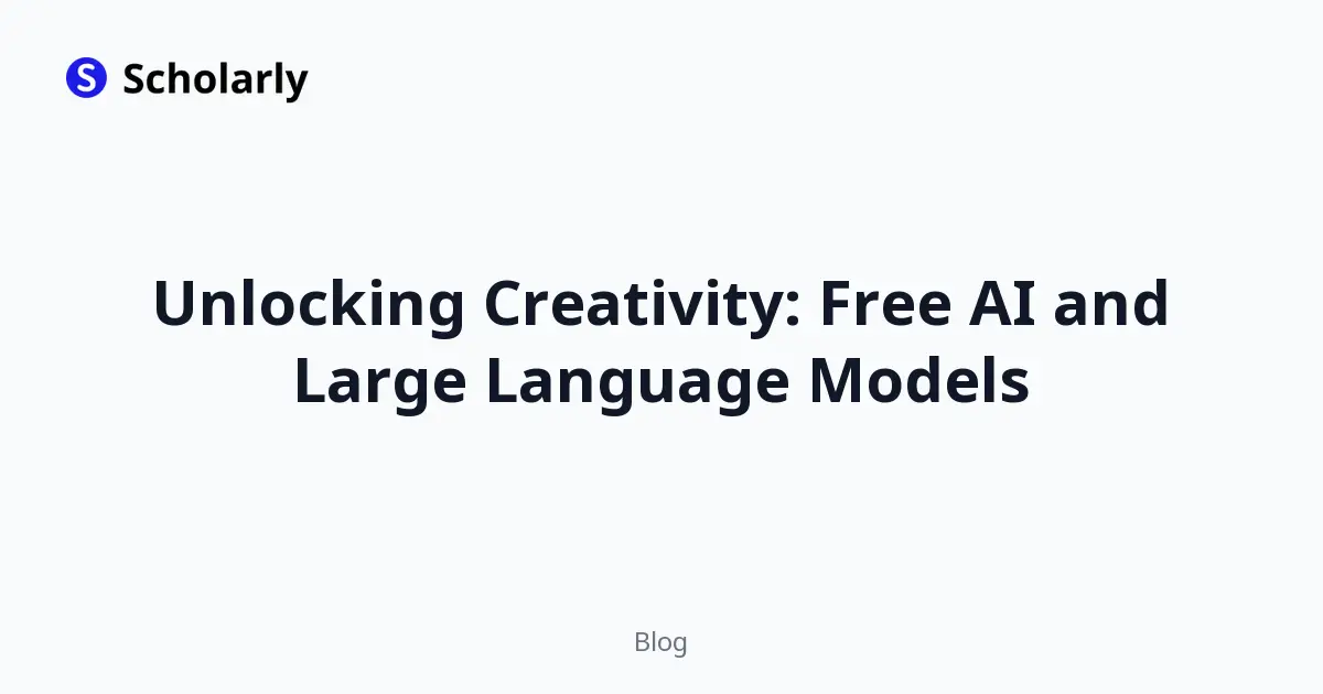 Unlocking Creativity: Free AI and Large Language Models