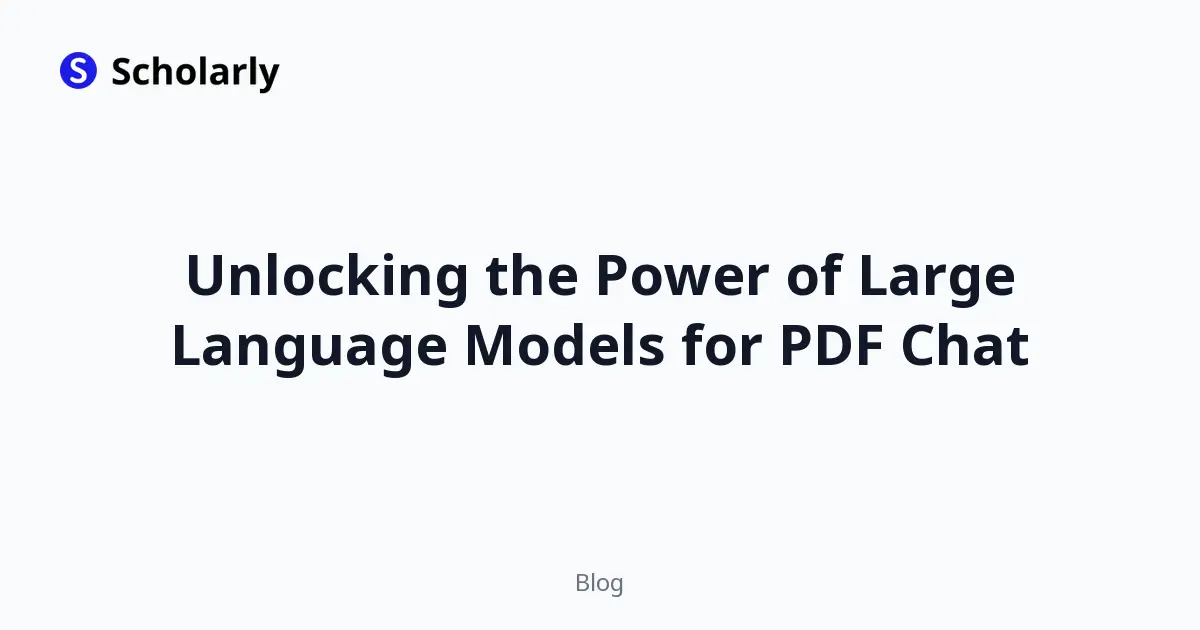 Unlocking the Power of Large Language Models for PDF Chat