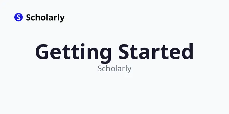 Getting Started with Scholarly