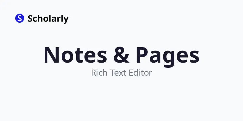 Notes and Pages